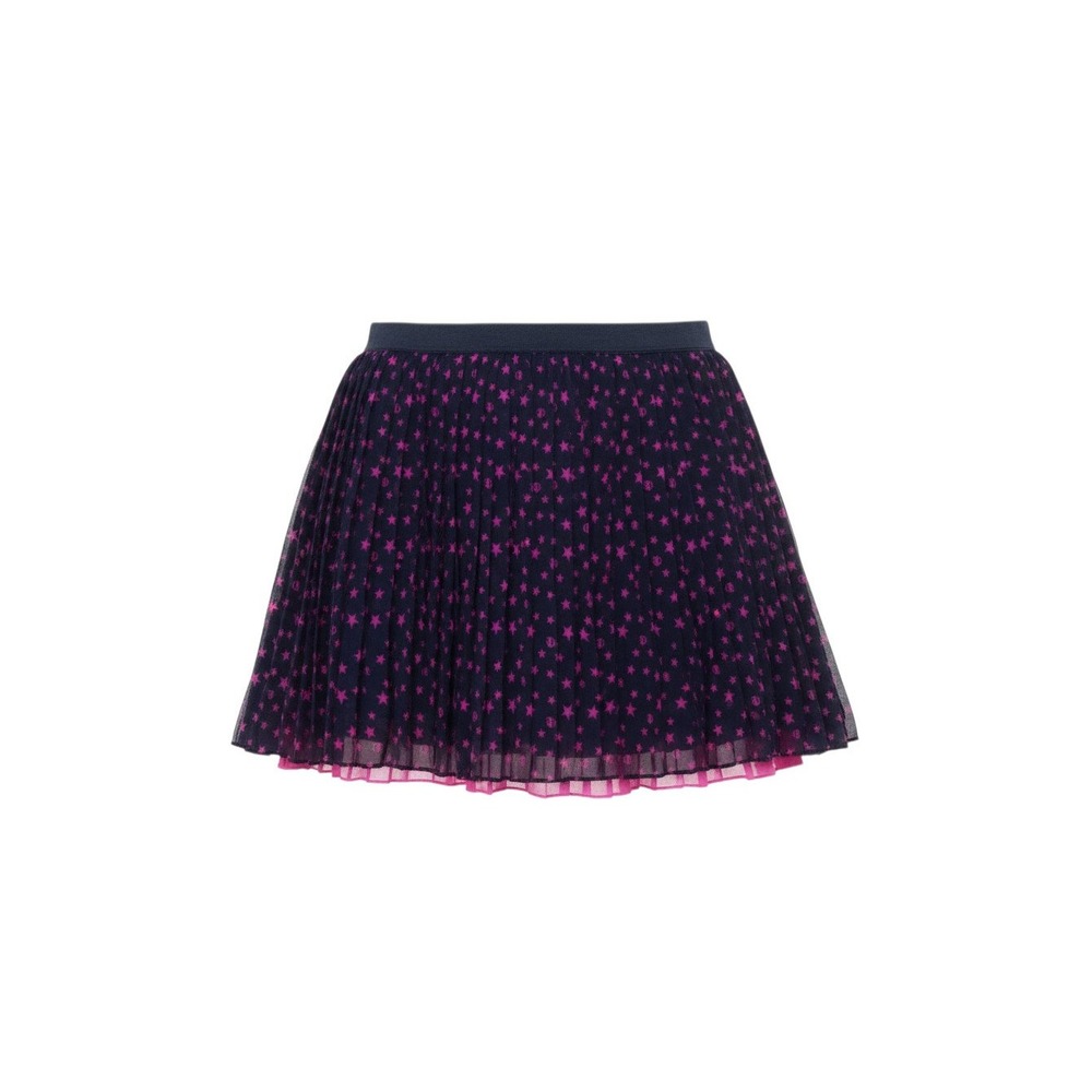 Monster High Pleated Skirt Girls XL 14/16 Black Pink Star Skull Tulle Mesh